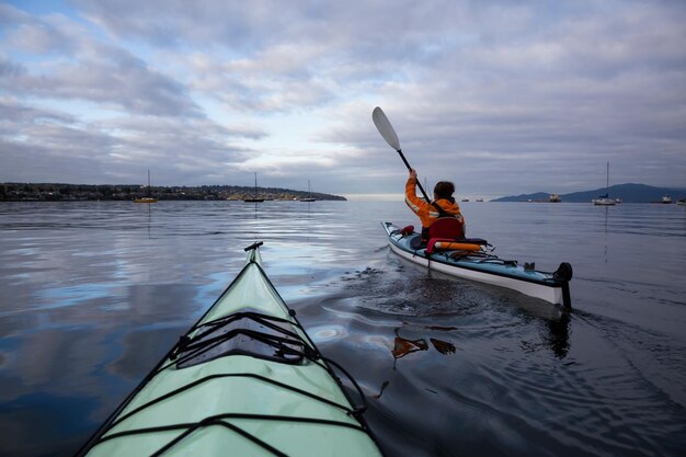 Woman Sea Kayaking