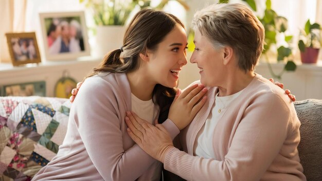 写真 母親と秘密を共有する女性