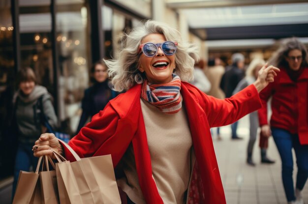 woman in a shopping center concept