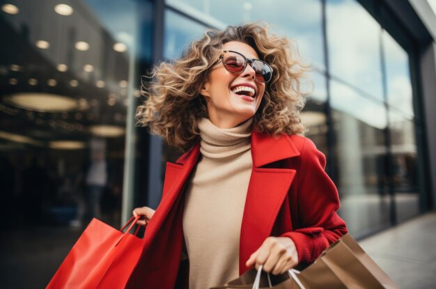 woman in a shopping center concept