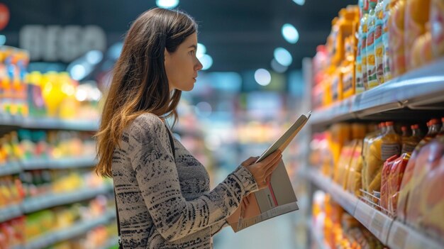 写真 食料品を買う女性