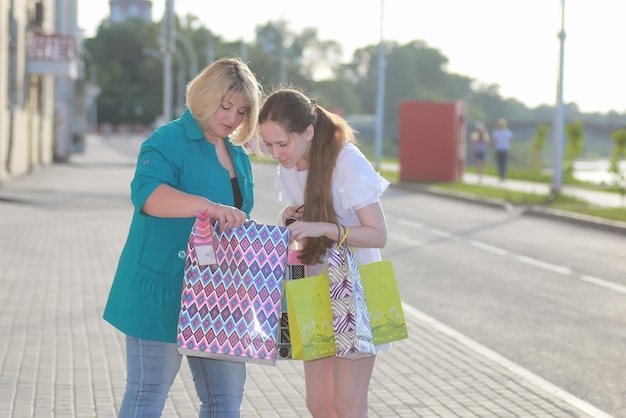 Woman shopping in summer