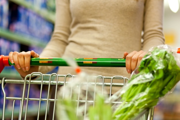 Woman shopping at the supermarket