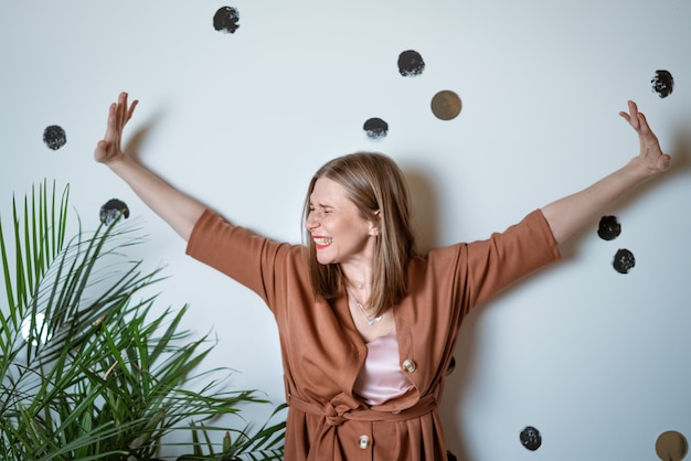 Photo woman showing prohibition gesture with hands, opposition concept