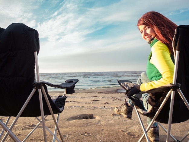 Woman sitting on chair