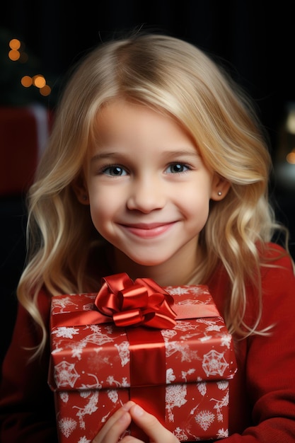 Woman Sitting Under a Christmas Tree Opening Gifts AI Generated