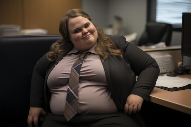 a woman sitting at a desk