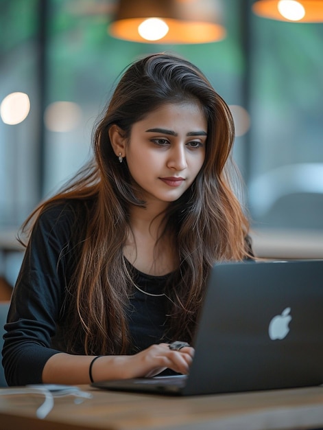 Woman Sitting in Front of Laptop Computer