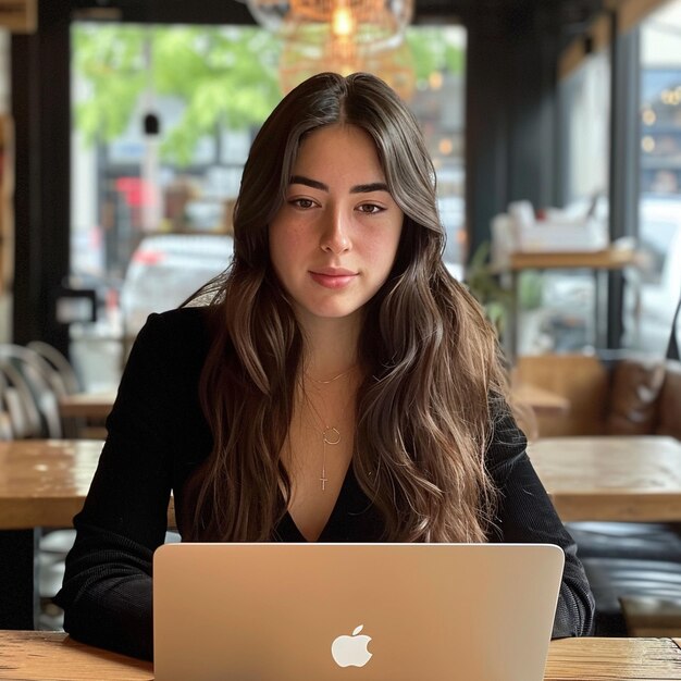 Woman Sitting in Front of Laptop Computer