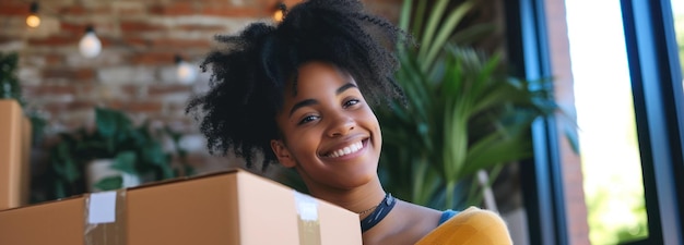 Woman Sitting in Room Surrounded by Boxes