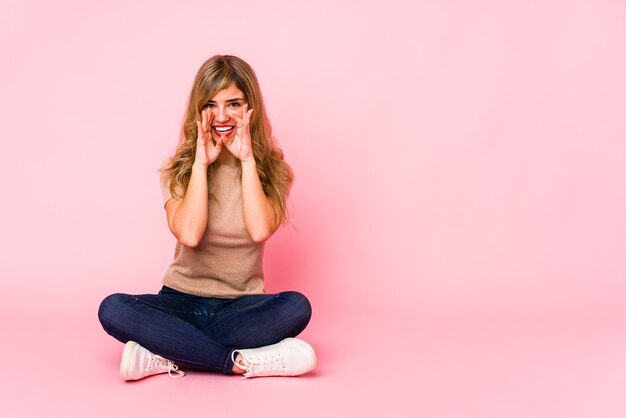 Woman sitting in a studio