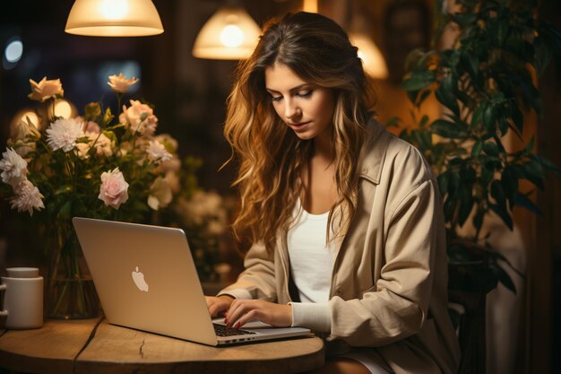 Woman sketching in a blank notebook