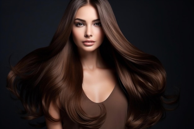 Premium Photo | Woman skin makeup haircut elegance female hair salon shampoo care long beauty hairdresser face smooth fashion glamour model style