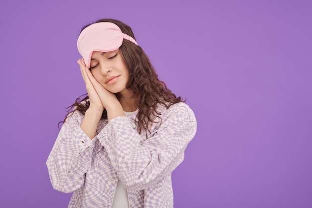 Woman sleeping in sleep mask