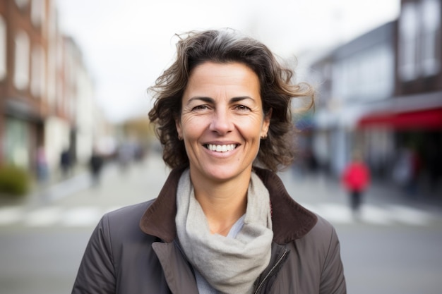 a woman smile at camera