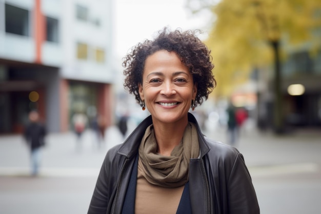 a woman smile at camera