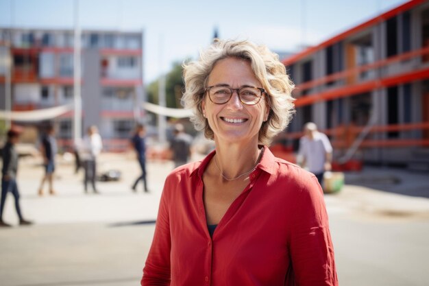 a woman smile at camera