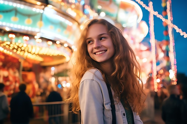 Foto una donna che sorride alla telecamera