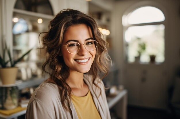 a woman smiling at camera