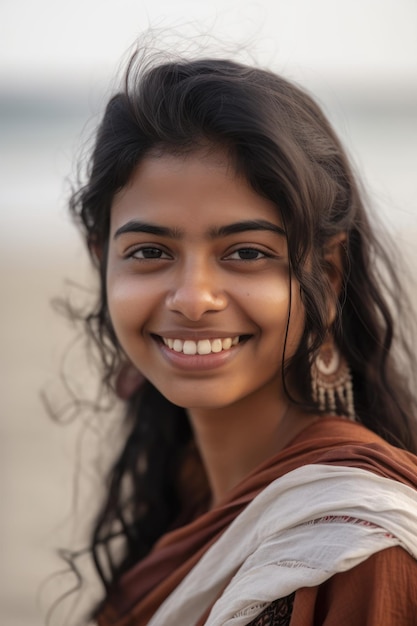 a woman smiling at the camera