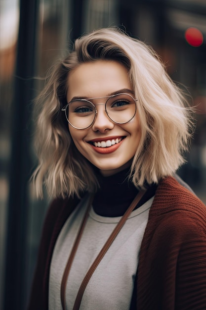 a woman smiling at the camera