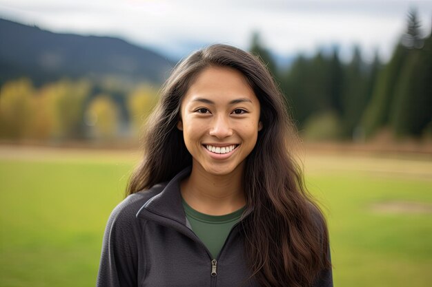 a woman smiling at camera