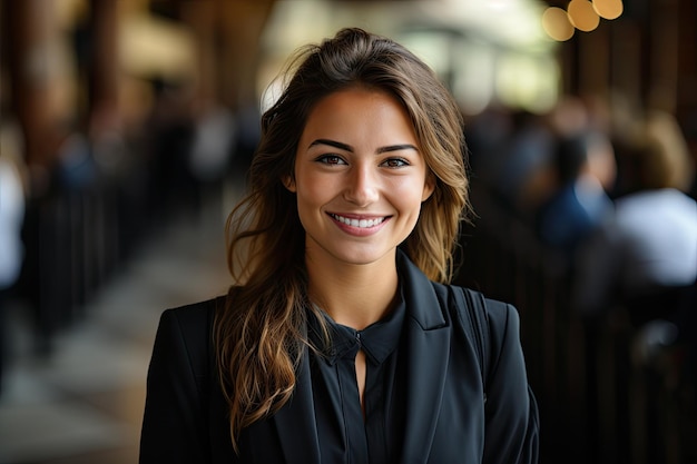 a woman smiling at camera