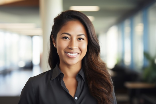 a woman smiling at the camera