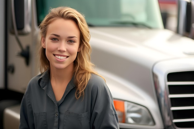 A woman smiling at camera