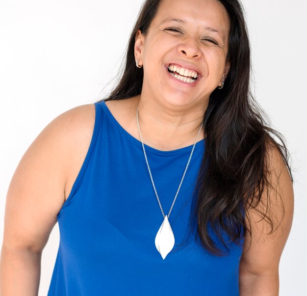 Woman Smiling Happiness Casual Studio Portrait