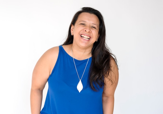 Photo woman smiling happiness casual studio portrait