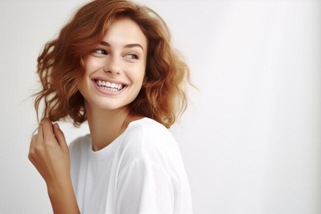 Woman Smiling and Holding Toothbrush