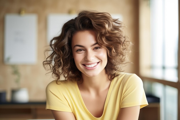 Woman smiling and looking at the camera