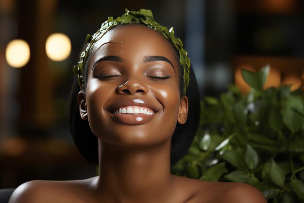 Woman Smiling With Wreath Crown