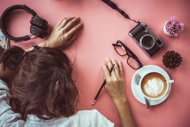 woman so tried after work time out