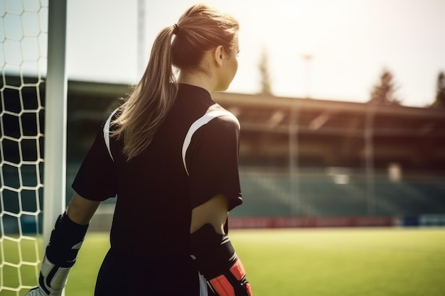 Woman soccer goalkeeper Generate Ai