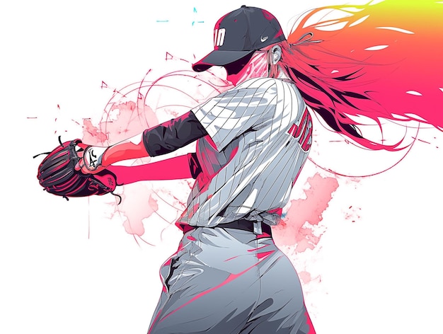 Foto illustrazione di una giocatrice di softball