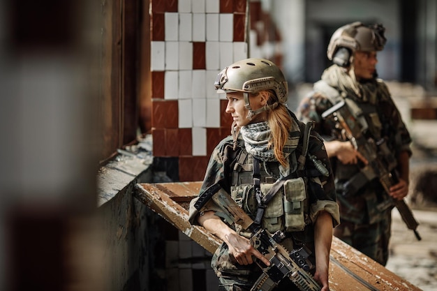 Woman soldier member of ranger squad