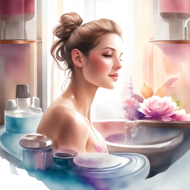 Photo woman in spa massage room images with ai generated