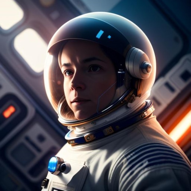 a woman in a space suit with a space suit on