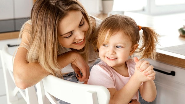 Woman spending time with her daughter on mother's day