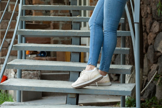 Woman on the stairs