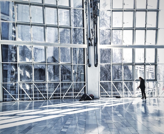 Woman standing in city