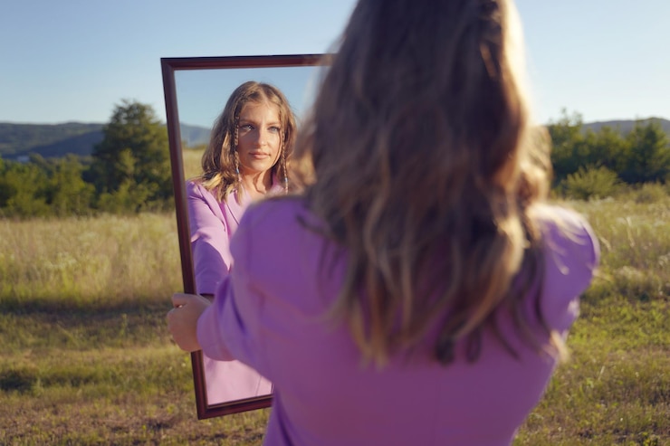 Photo woman standing on field against sky