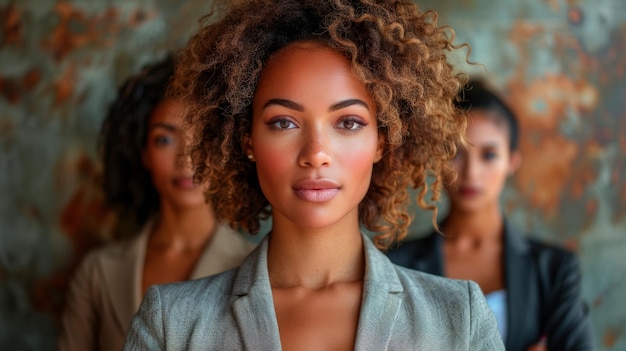 Photo woman standing in front of three other women generative ai