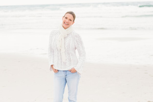 Woman standing near the shore