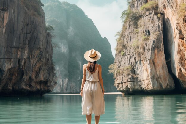 Woman Standing on Rocks Near Thailand