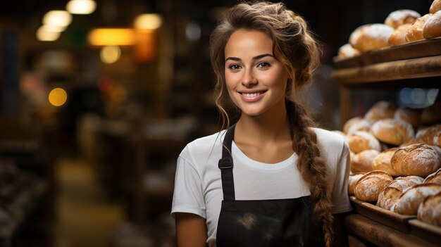 Photo woman standing in a shop