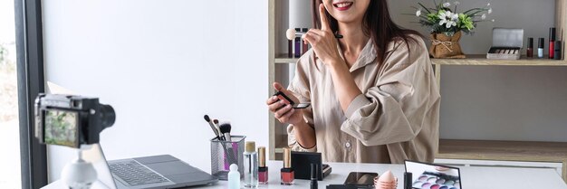 Woman standing on table at home