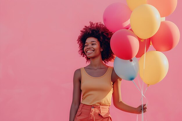 Woman Stands Against Pink Background